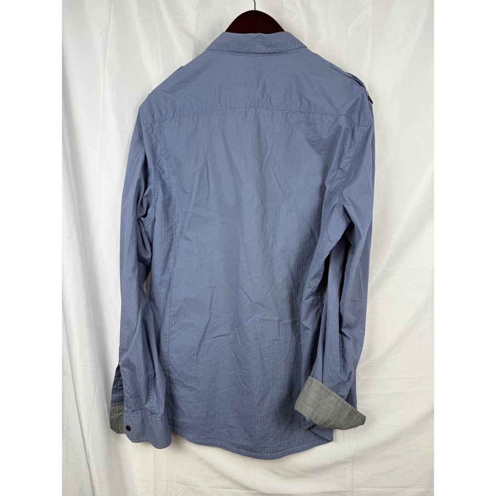 Calvin Klein Jeans Mens XL Button Up Shirt Long Sleeve Blue Casual - Picture 3 of 9